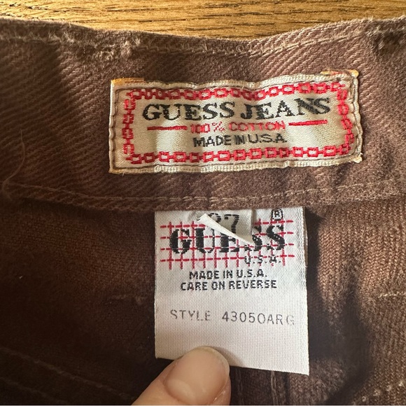 Vintage GUESS Brown High Waisted Jeans Sz 27 - Picture 6 of 8